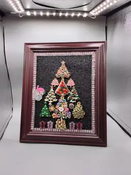 Vintage Brooch Christmas Tree Art