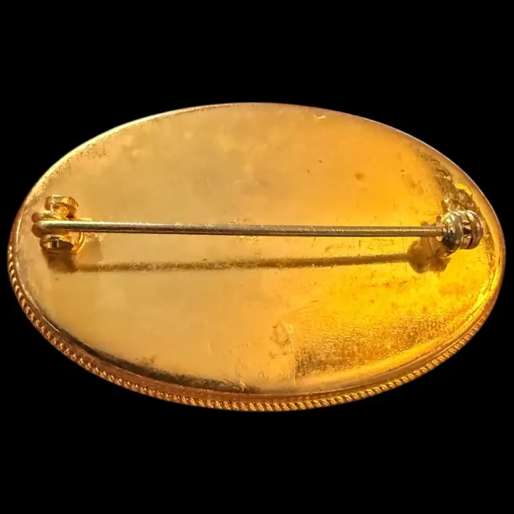 Micro Mosaic Green Floral Brooch 2”