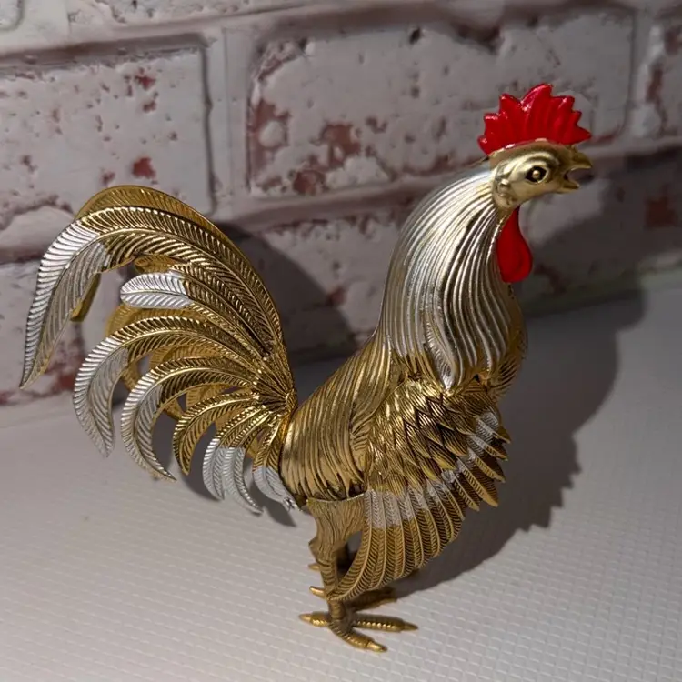 1980 Rooster Metal Figure, Toledo Rooster Figurine, Rooster, Vintage Spanish Rooster, Rooster Retro Figure