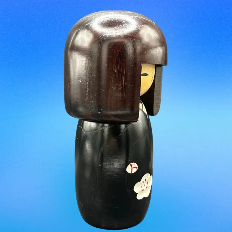 Japanese Kokeshi Doll Wooden Happy Flower S (Sachinohara) Japan 5.75" Tall Solid High Quality Wood.