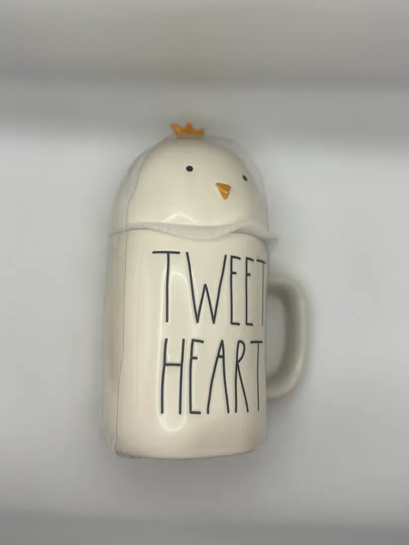 Rae Dunn ‘Tweet Hearts’ Mug With Lid (Chick) 9” New