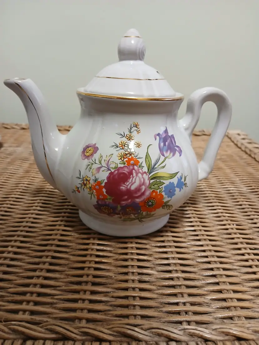 Vintage Japan Floral Ceramic Teapot