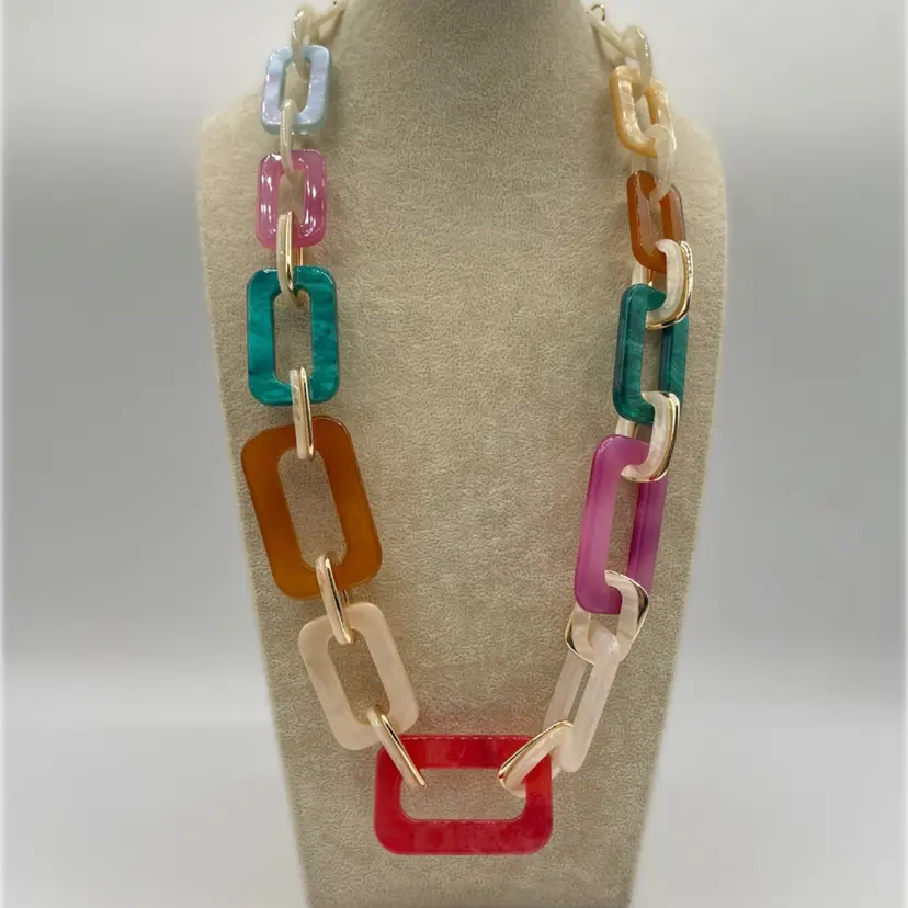 Summer - RUSH by Denis & Charles Multicolor Necklace Plastic Link Statement Necklace