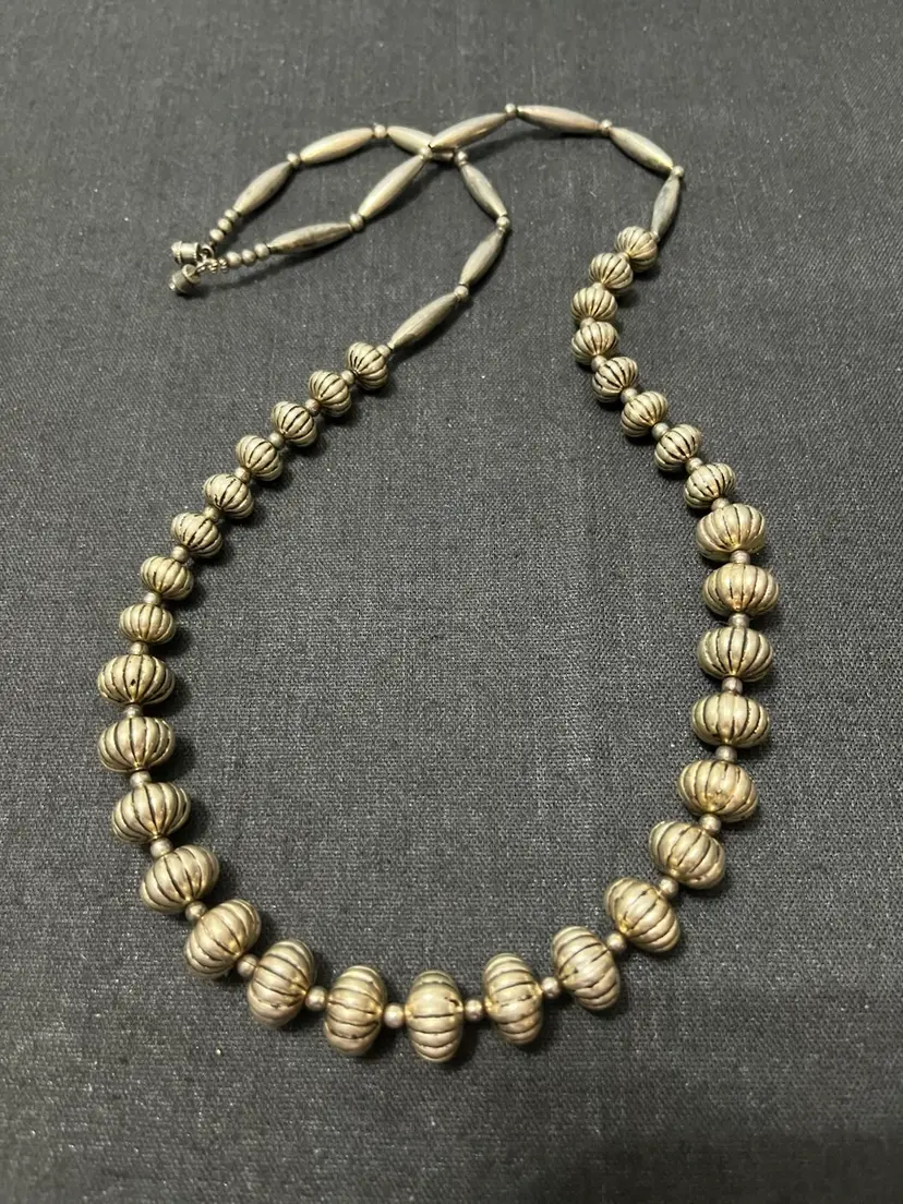 Silvertone Beaded Necklace