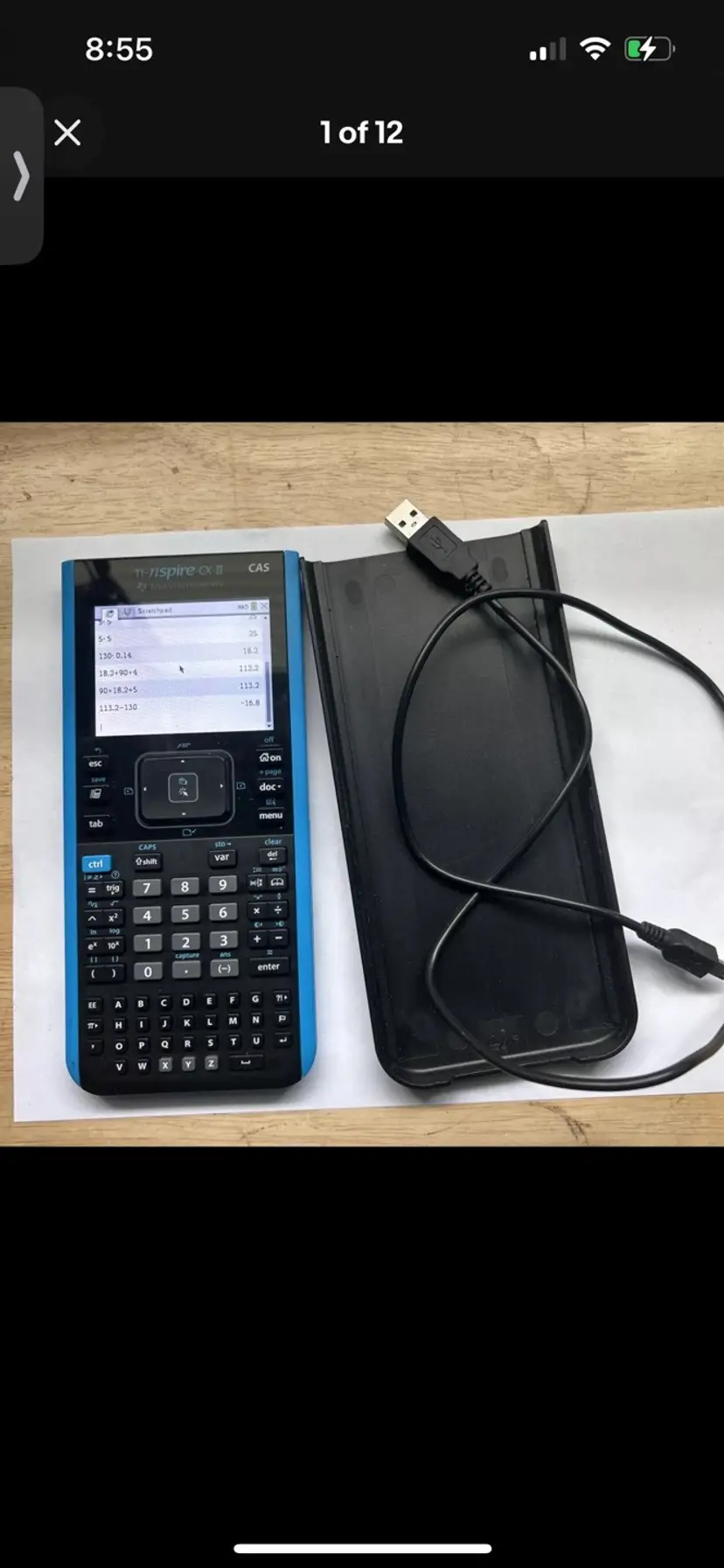 Texas Instruments TI Nspire CX II CAS Graphing Calculator With Cable Tested