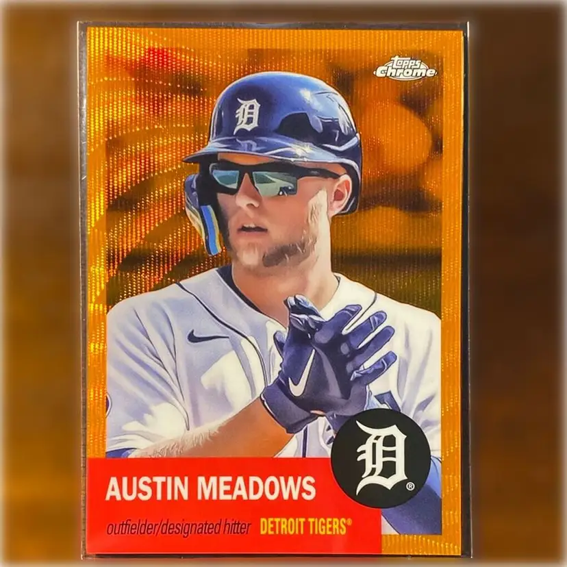 2022 Topps Chrome Platinum Anniversary Austin Meadows Orange Wave 25/25 Detroit Tigers