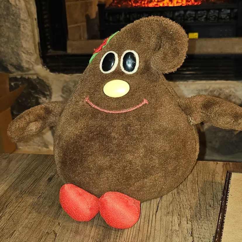 Vintage Advertisement Nestlé Plush 1984 Semi-Sweet Morsel Kitsch Stuffed Plush With Legs & Anthropomorphic Face