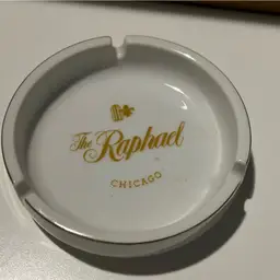 The Raphael Ashtray with gold trim