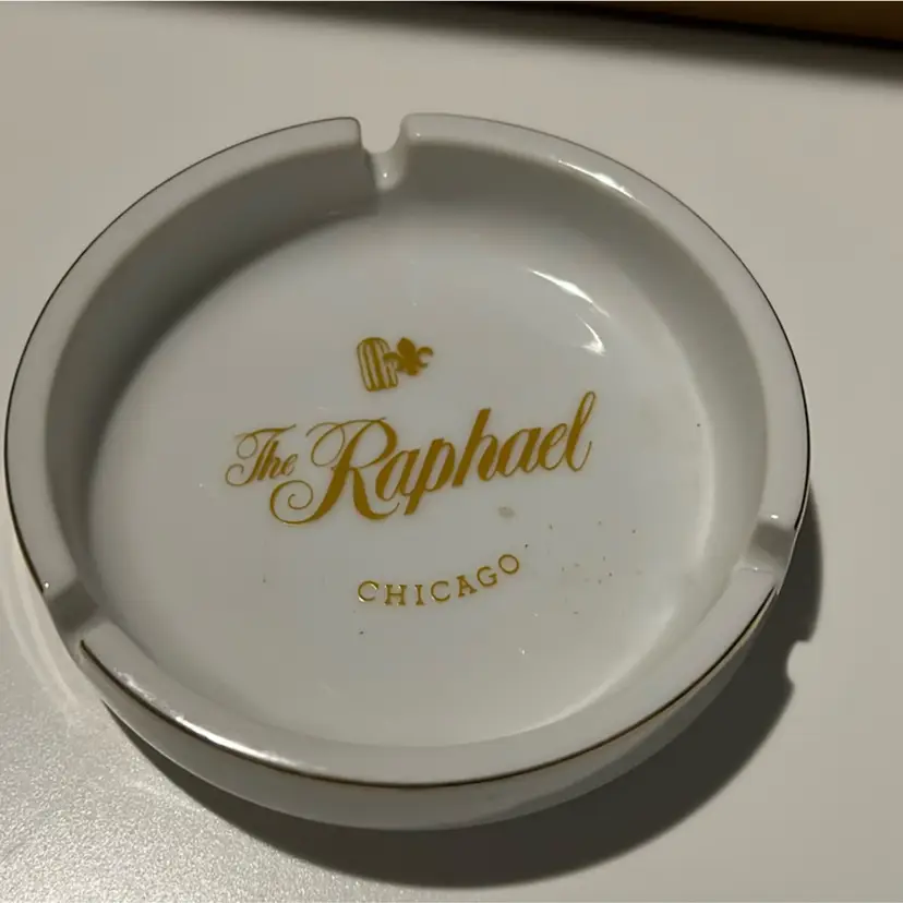 The Raphael Ashtray with gold trim