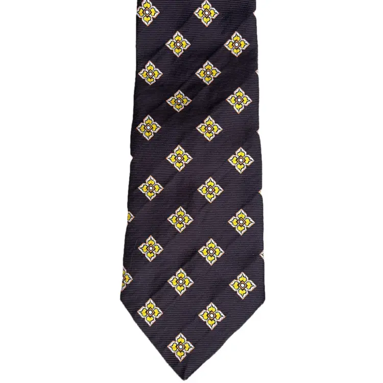 Vintage Anderson Little Brown Yellow Floral Necktie Tie 70s Cottagecore Hipster