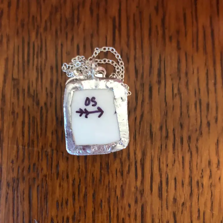 Oodelally Shop Broken Pottery Artisan Made Bell Pendant Wedgwood Petter Rabbit Collector Plate Handcrafted Necklace 3/4 in x 7/8 in