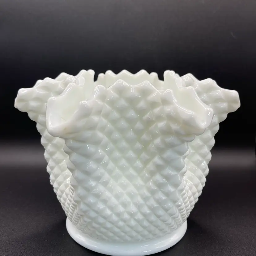 Vintage Westmoreland Milk glass Handkerchief Vase