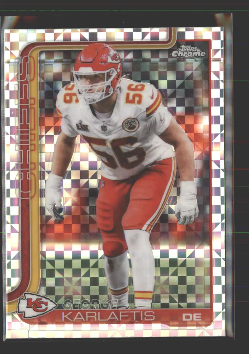 George Karlaftis 2025 Topps Chrome X-Fractor #152 - (142) - Kansas City Chiefs