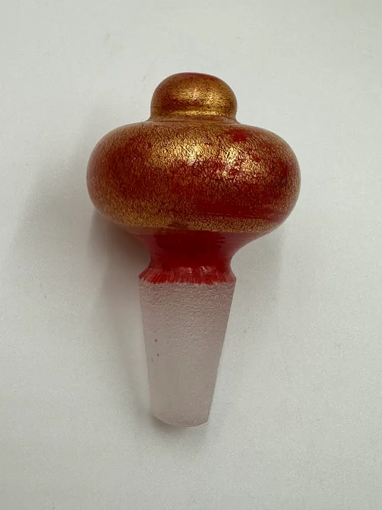 Vintage Murano Gold Flake Thick Hand blown Glass Perfume Bottle Tricolor