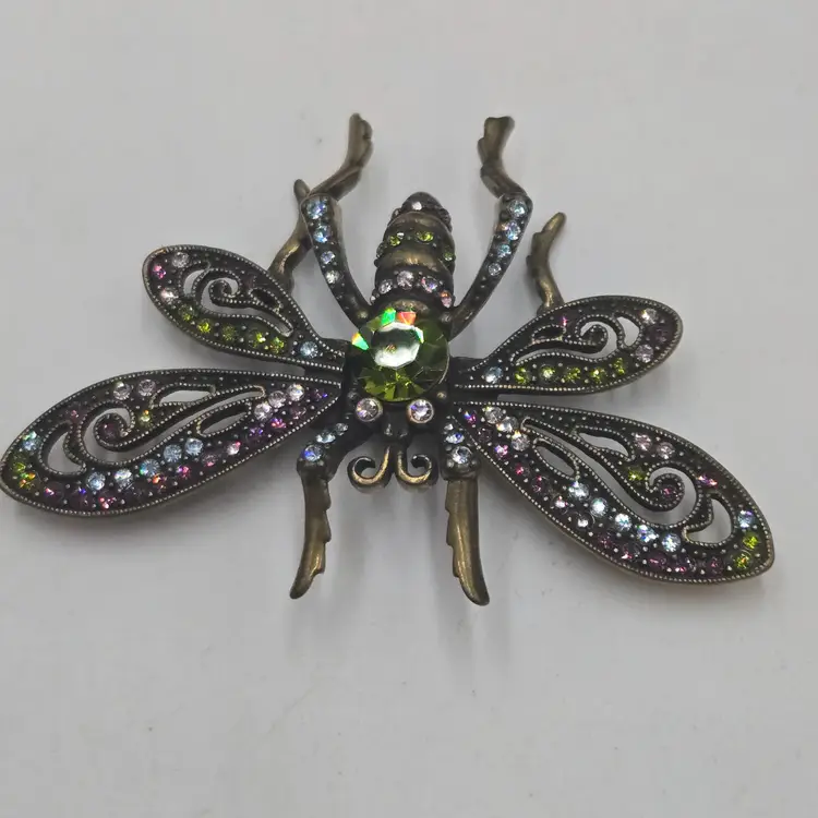 Heidi Daus Insect Bug Crystal Pin Brooch Scarf Hair Clip Decoration Rhinestone