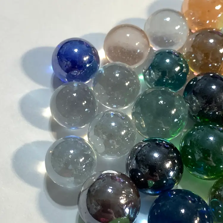 25-Clear Colored Glass Marbles