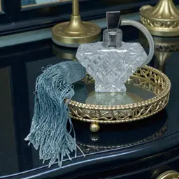 Czech Art Deco 1930s Cross cut crystal Angular Base Atomiser Perfume Bottle EB