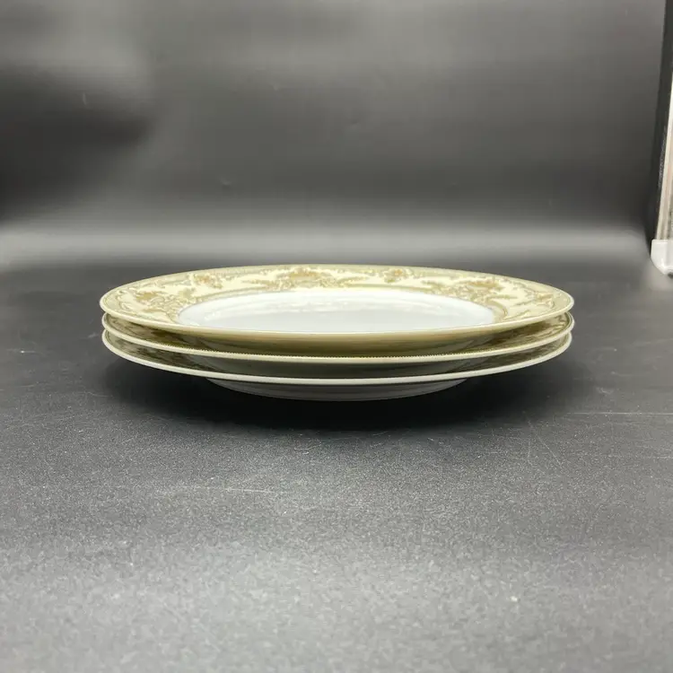 Noritake Morimura Handpainted Gold Encrusted Fleurgold 10" Dinner Plates #77361