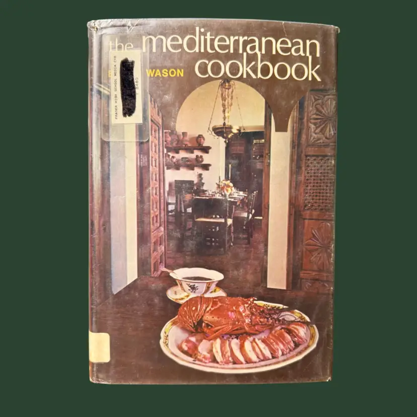Vintage 70's THE MEDITERRANEAN COOKBOOK Hardcover, w/ Dust Jacket