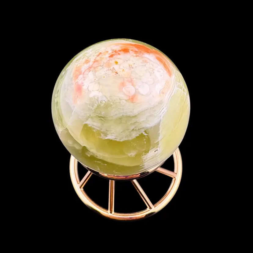 Green Onyx Sphere On Stand Luna Norte