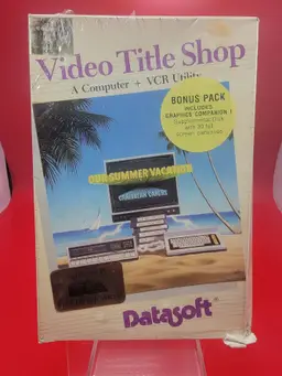 Video Title Shop Atari/Commodore 64/128 VCR Utility 1986-87 DataSoft New Seales