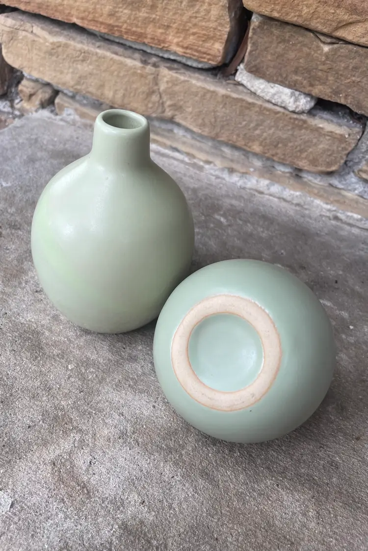 Celadon Green Bud Vases (Set of 2)