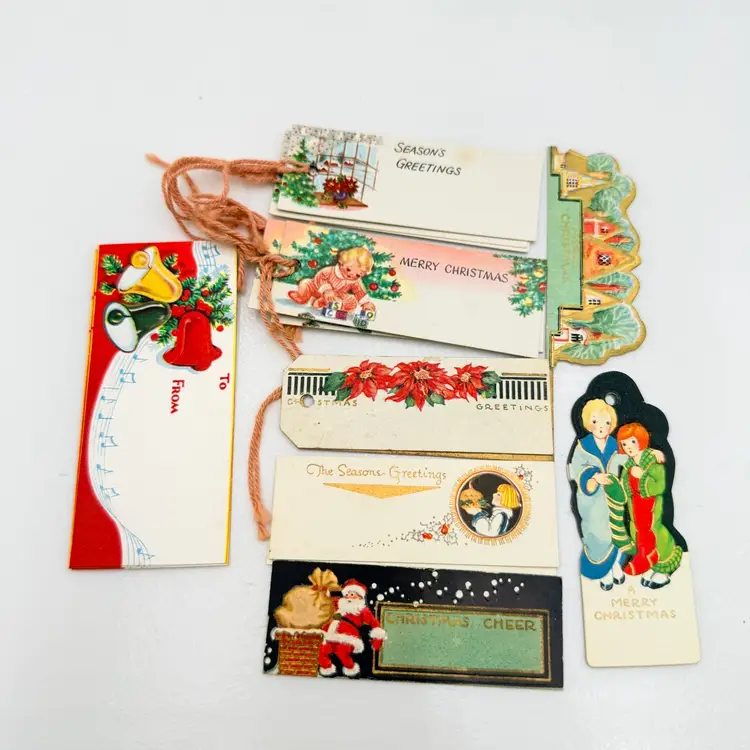 Large Lot Of Vintage Christmas Gift Tags In Various Styles