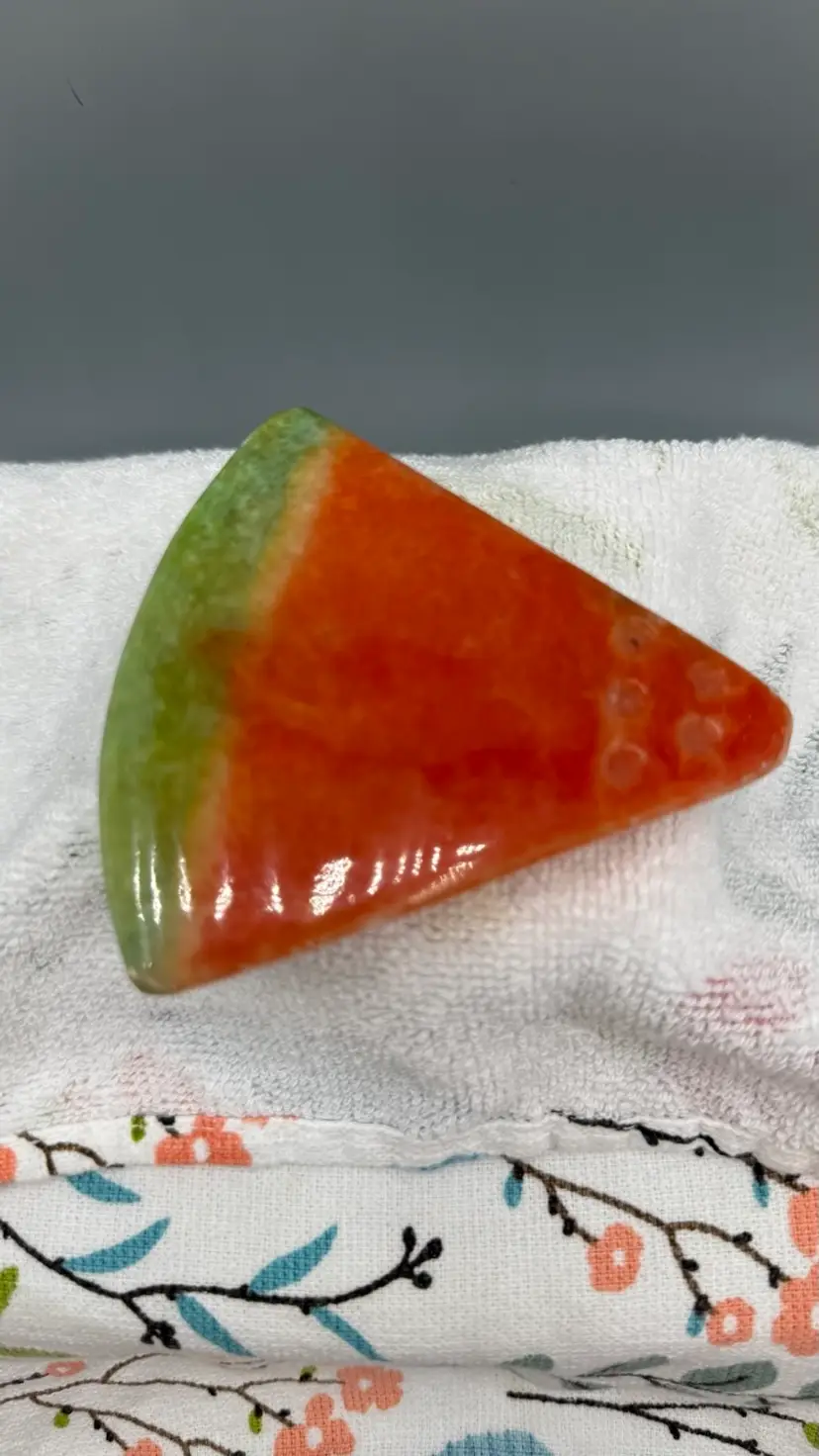 Vintage Italian Hand-Carved Marble Stone Fruit – Watermelon Slice 3.5"x 3"-1"