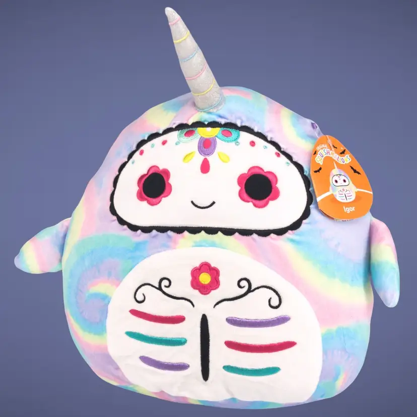 NEW Squishmallows Igor the Narwhal 12" Plush Halloween/Day of the Dead 2022 NWT