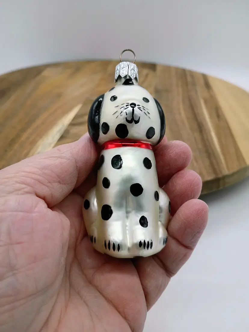 Czech Blown Glass Christmas Ornament Dalmatian Dog Puppy