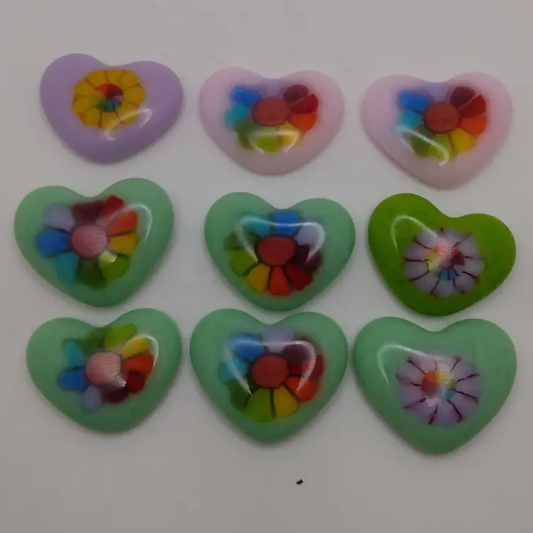 Made by Me! Fused Glass Mini Heart Rainbows Pride LGBTQ 1" Handcrafted Studio Art