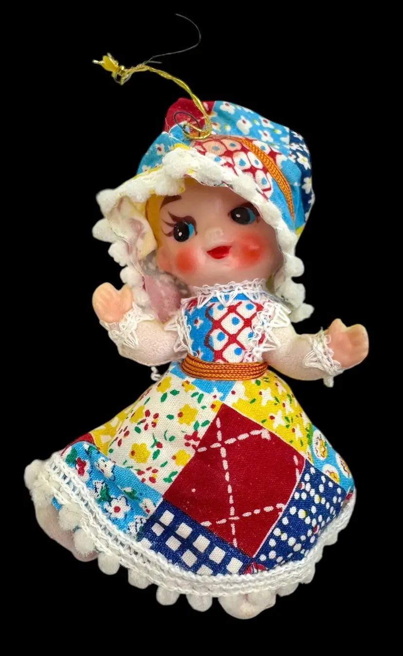 Vintage Nursery Rhyme Blow Mold Ornament Bo Peep Mary Had A Little Lamb 4.5”