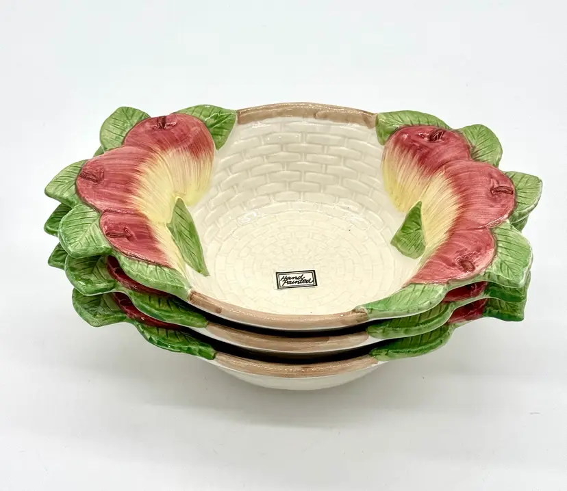 Bowl Fitz & Floyd Ceramic Apple - Set Of 3