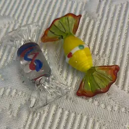 Two Pieces Hand Blown Glass Candy
