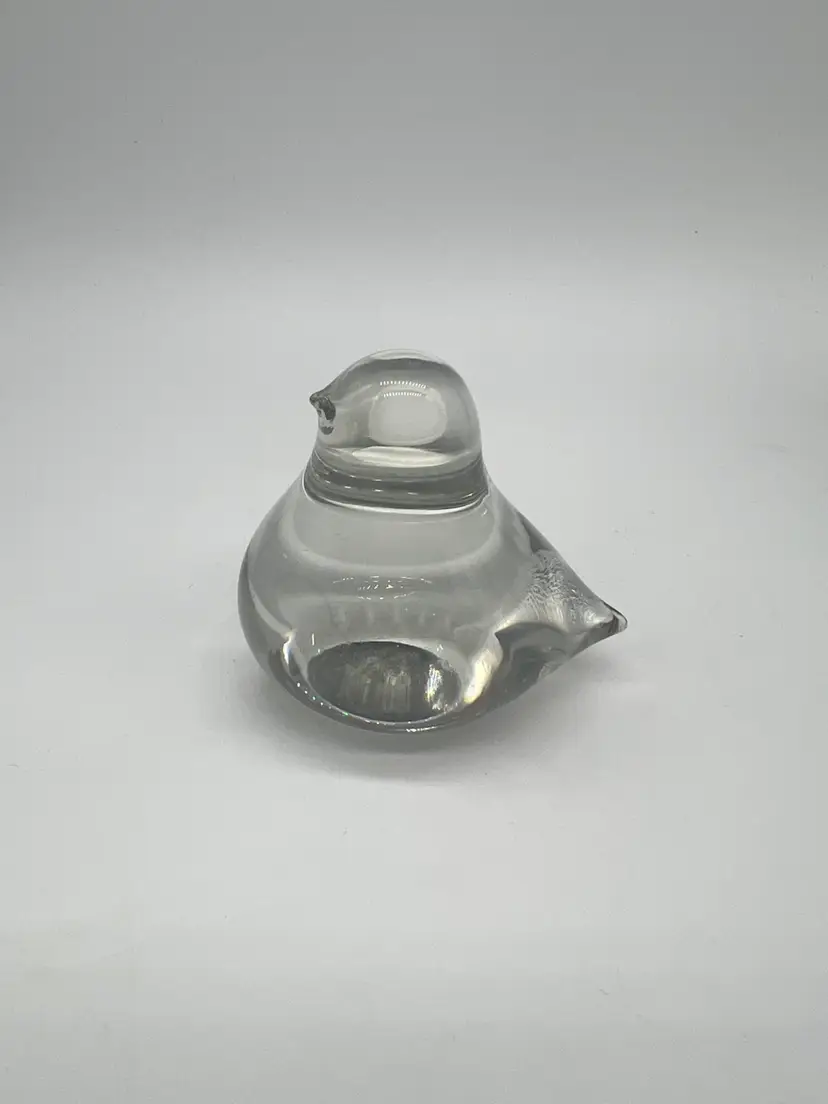 Clear Glass Bird Paperweight