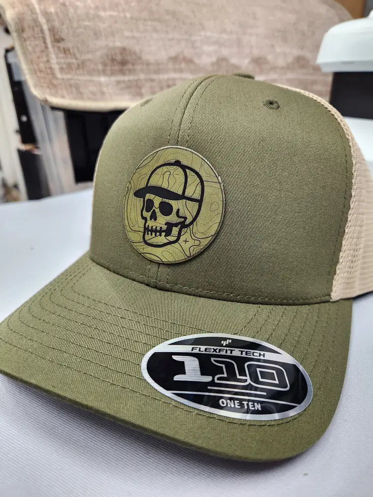 #01 TI topo skull olive on 110