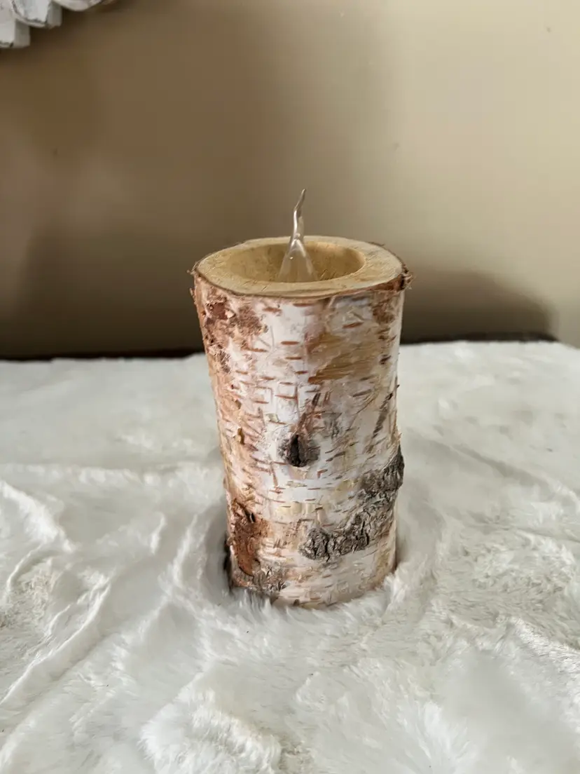 Rustic Wood Flameless Candle