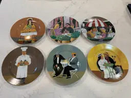 Set Of 6 Vintage Guy Buffett Plates