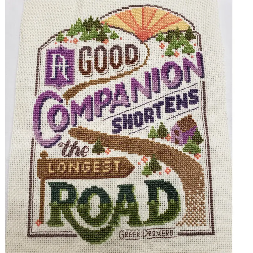 New Finished Cross-stitch Piece "A Good Companion..."