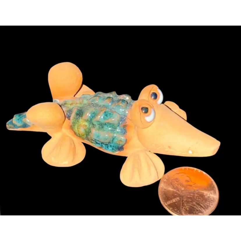 #21- Vintage 1960-70s Barro Mud Clay Terracotta Animal Sculpture Figurine Made In Costa Rica Hand Made As Pictured