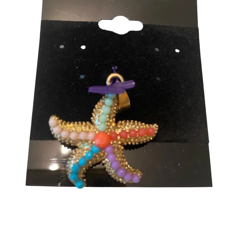 Starfish Gold multi color bead Star fish Sea Life Pendant