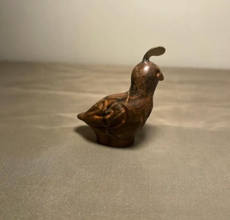 Small Stone Quail Figurine