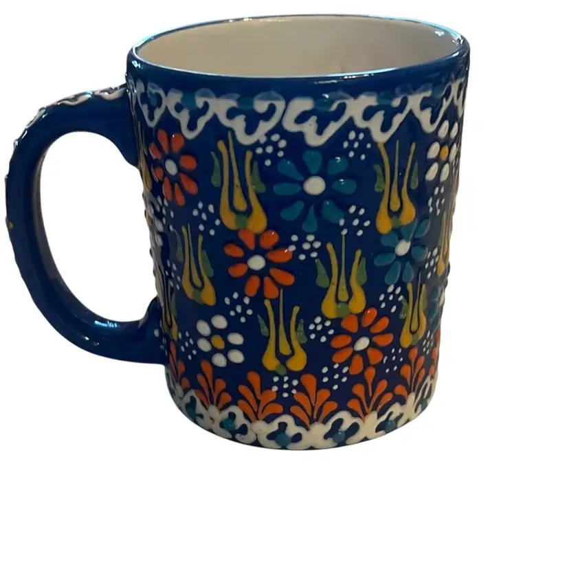 Handmade In Turkey Flower Mug