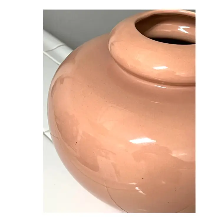 Madeline Originals Studio Art California Pottery MCM Dusty Pink Round Vase 8 in Height