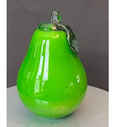 Green Glass Hand blown Pear