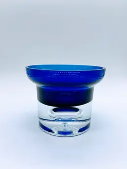 Vintage Krosno Cobalt Art Glass Candle Votive