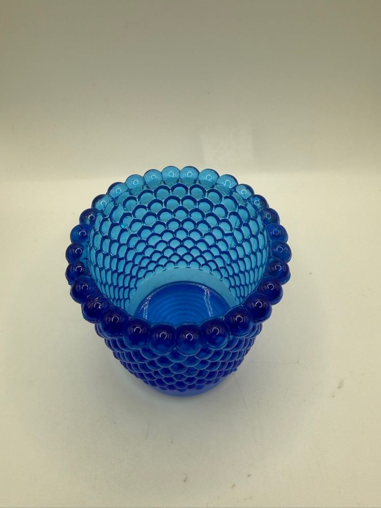 Blue Hobnail Votive Candle Holder