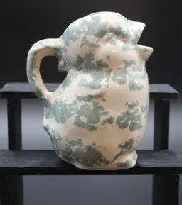 Vintage Bybee Pottery Spongeware Pitcher/Creamer, 1960's