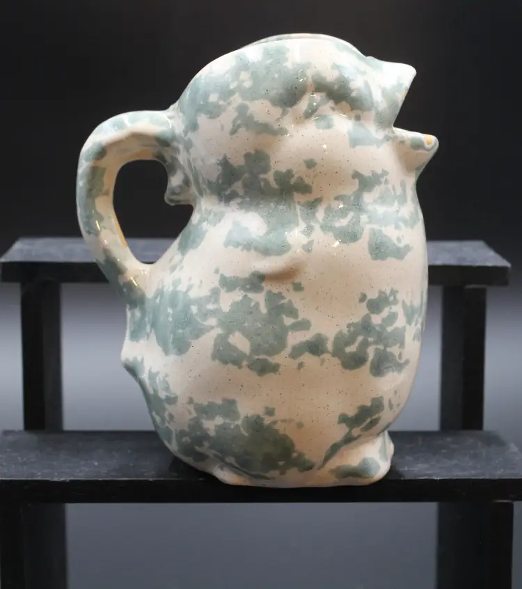 Vintage Bybee Pottery Spongeware Pitcher/Creamer, 1960's