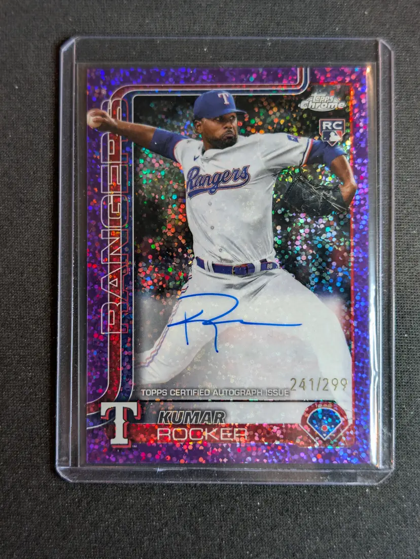 Kumar Rocker #/299 2025 Topps Chrome Update Purple Speckle Refractor #RA-KR - (A - Texas Rangers
